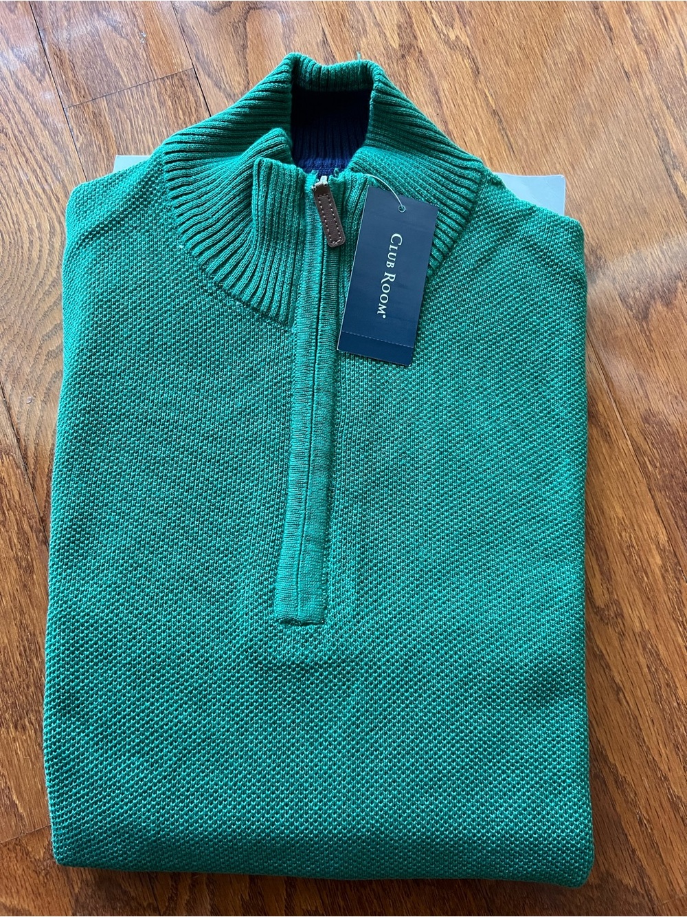 Club Room Green Men’s Half-Zip Sweater - Picture 1 of 7